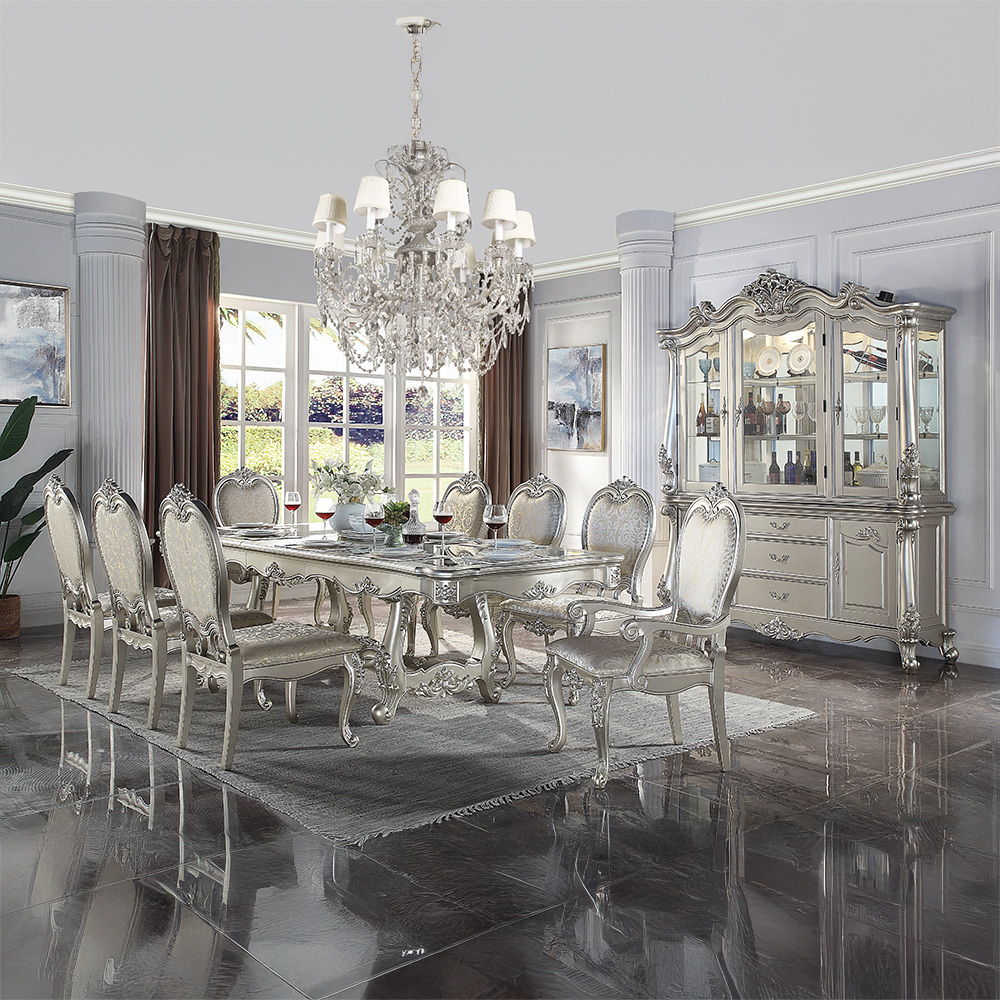 Bently - Side Chair (Set of 2) - Fabric & Champagne Finish