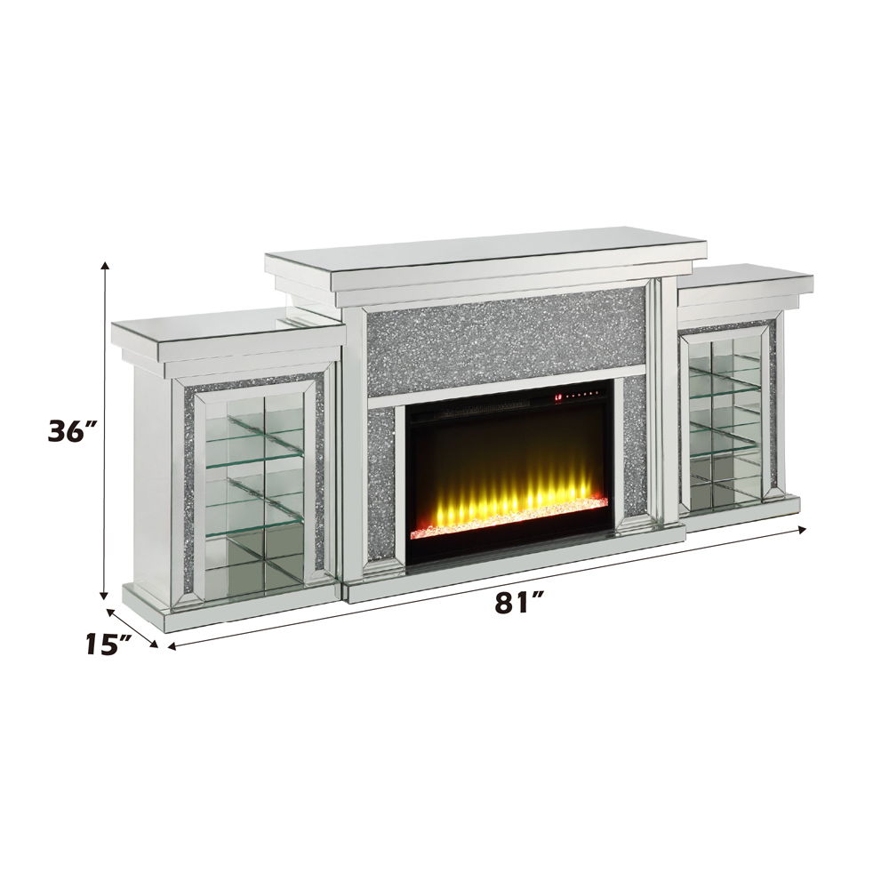 Noralie - Fireplace - Mirrored - Wood