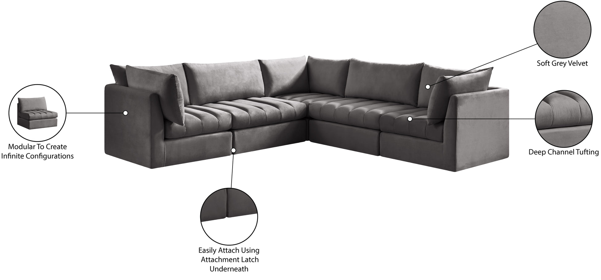 Jacob - Modular Corner Sectional 5 Piece