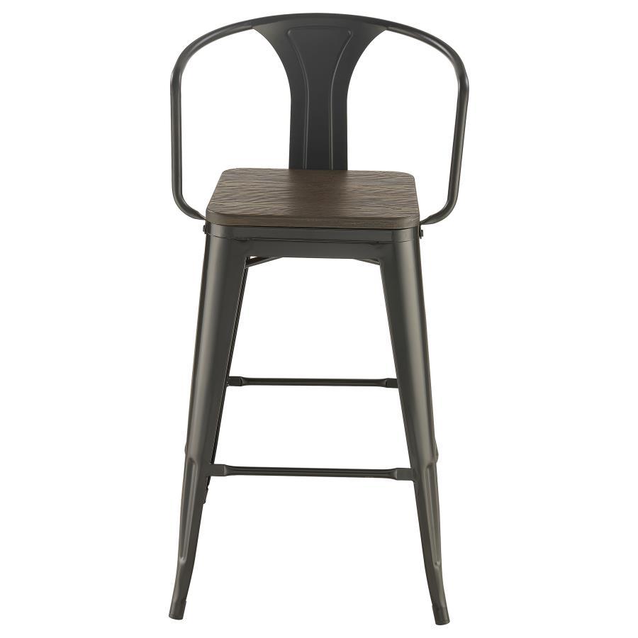 Cavalier - Metal Bar Chair (Set of 2) - Dark Elm And Matte Black