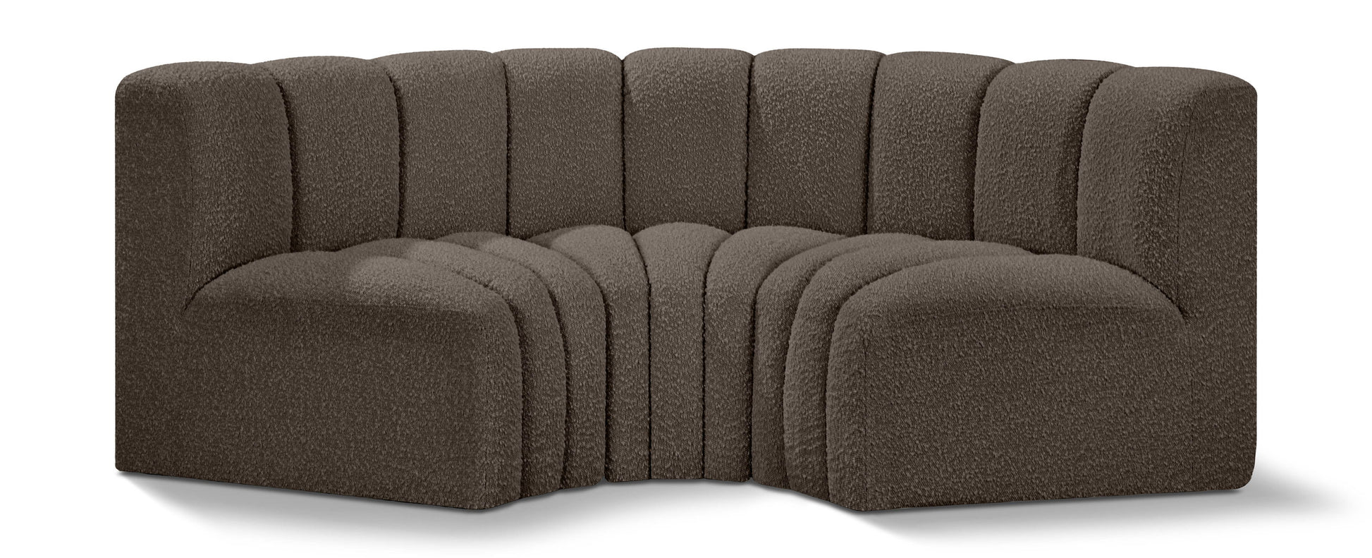 Arc - Boucle Fabric 3 Piece Modular U-Shaped Sofa