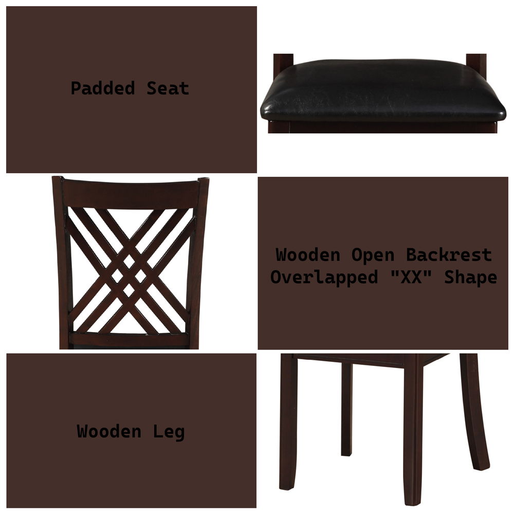 Katrien - Side Chair (Set of 2) - Black PU & Espresso