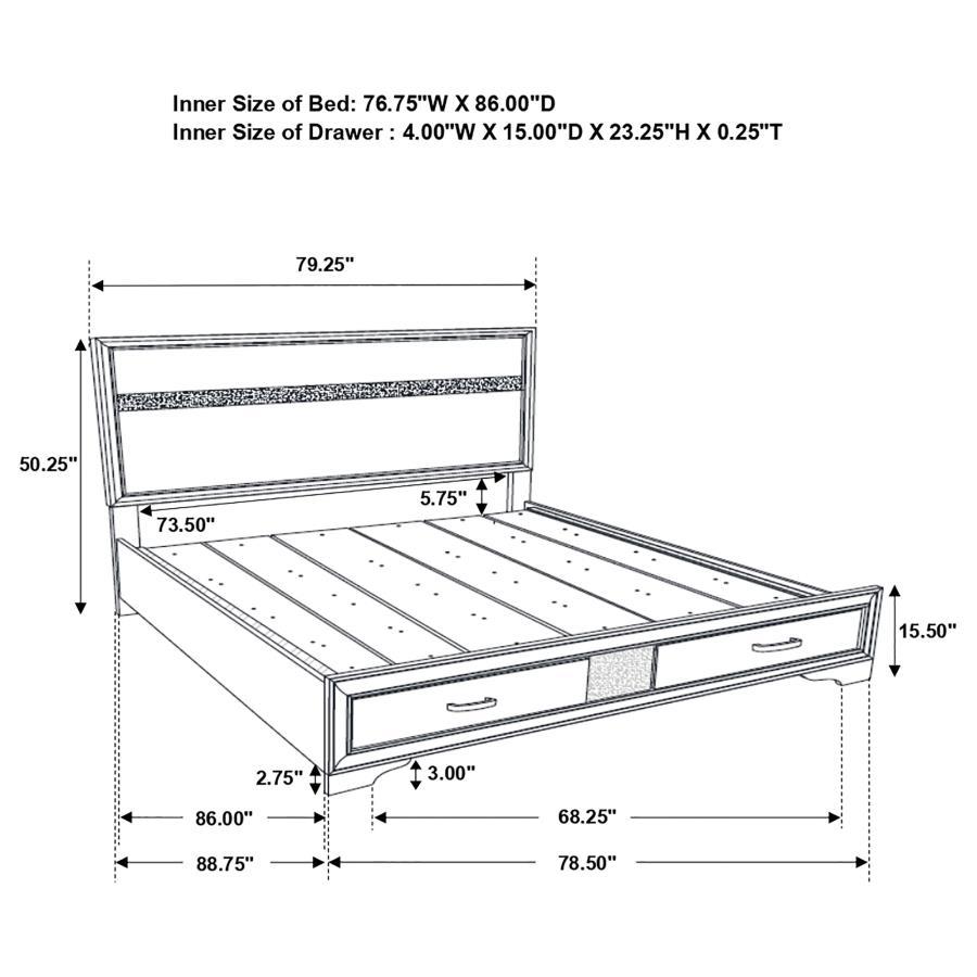 Miranda - Storage Wood Panel Bed