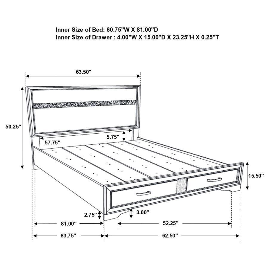Miranda - Storage Wood Panel Bed