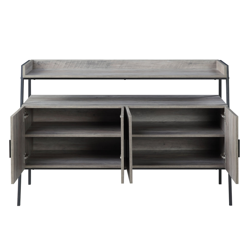 Samiya - TV Stand - Gray Oak & Black Finish