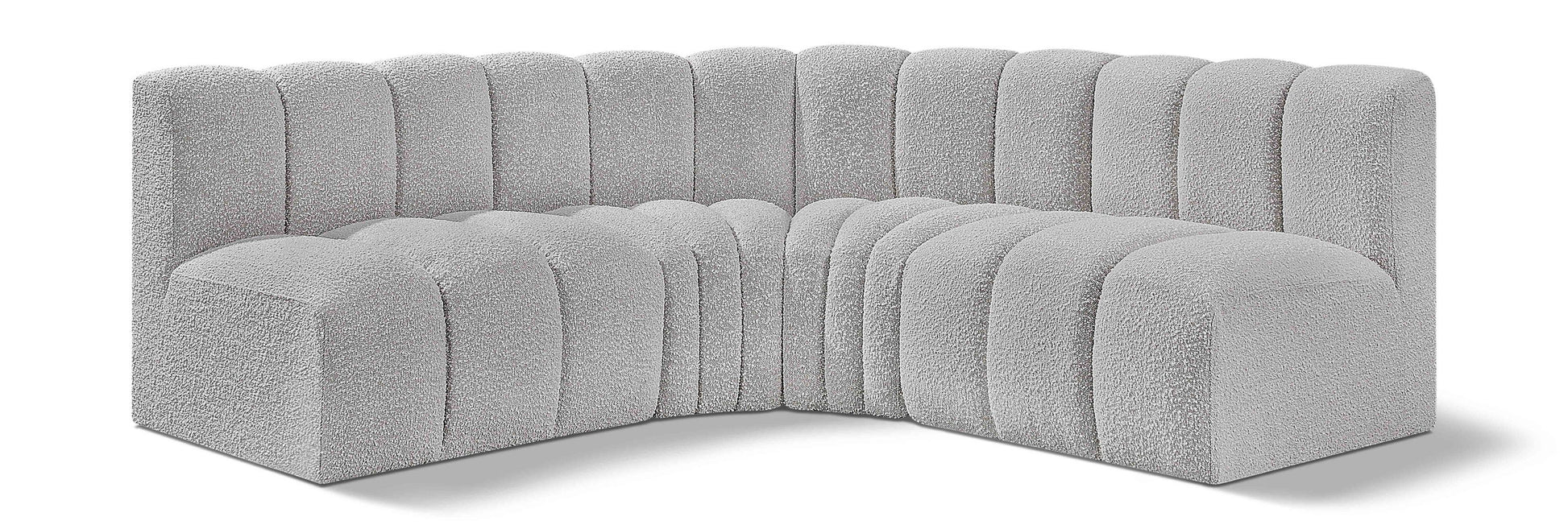 Arc - Boucle Fabric 4 Piece Corner Modular Sofa
