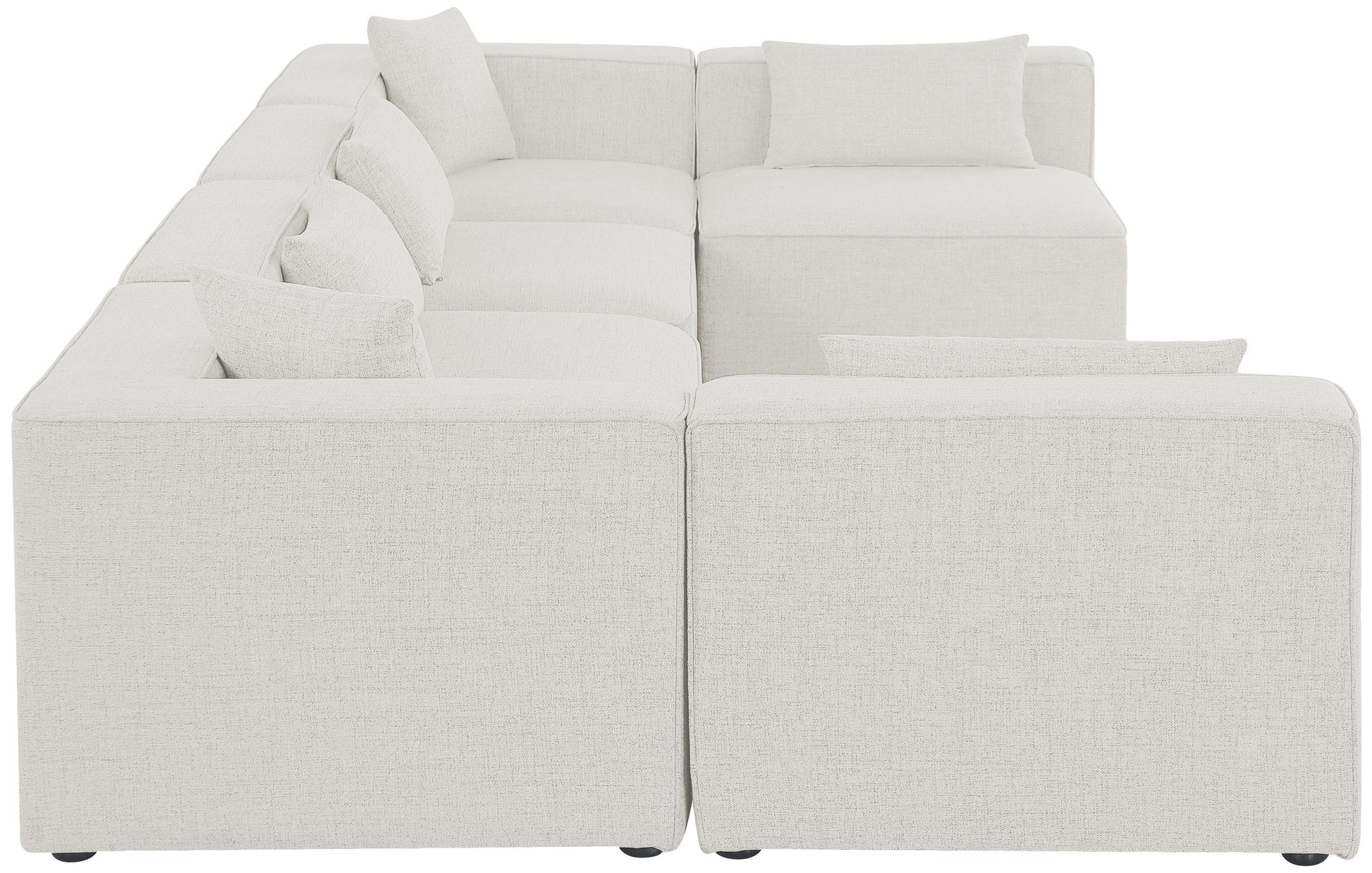 Cube - Linen 6 Piece Modular Armless Sectional