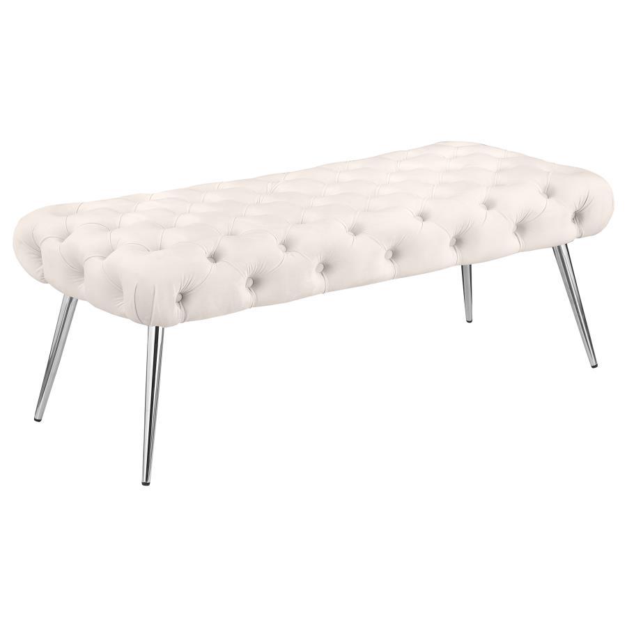 Ella - Upholstered Tufted Bench Metal Legs