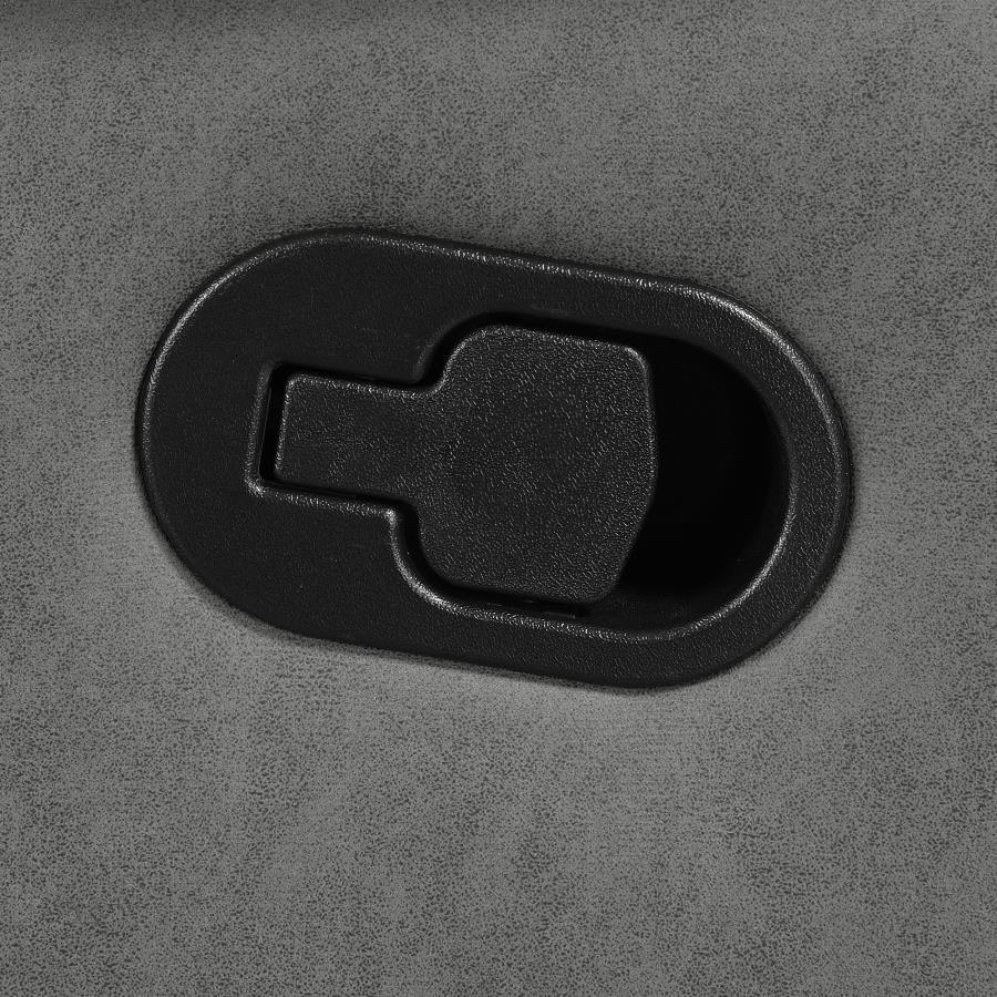 Nova - Upholstered Padded Arm Glider Recliner - Dark Gray