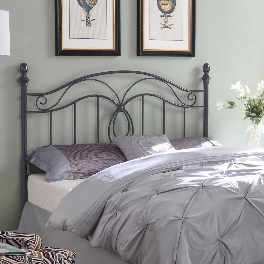 Evan - Metal Queen Or Full Open Frame Headboard - Dark Gray