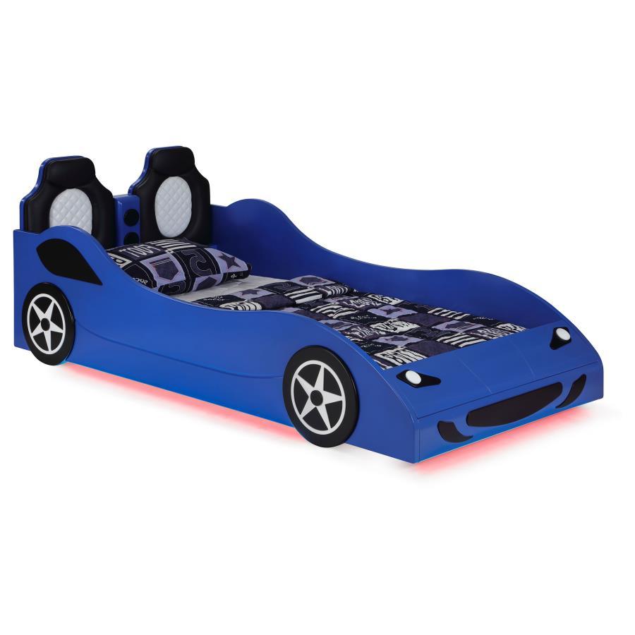Cruiser - Wood LED Race Car Bed And 7" Mattress