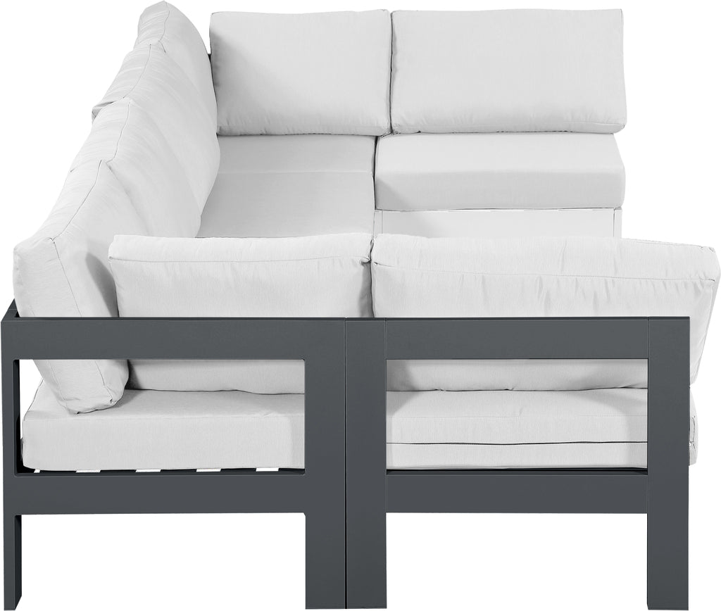 Nizuc - Outdoor Patio 6 Piece Modular Sectional With Gray Frame