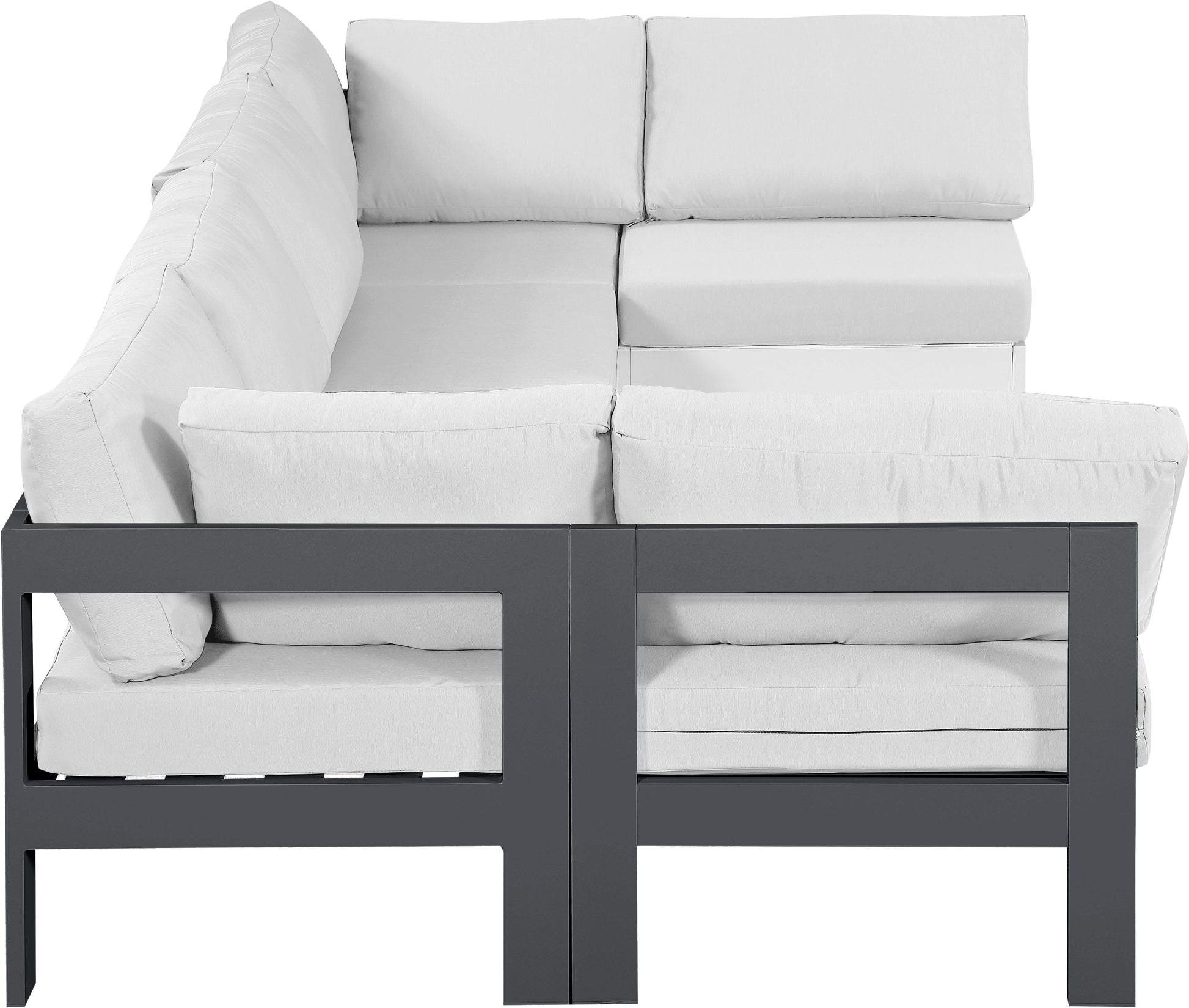 Nizuc - Outdoor Patio 6 Piece Modular Sectional With Gray Frame