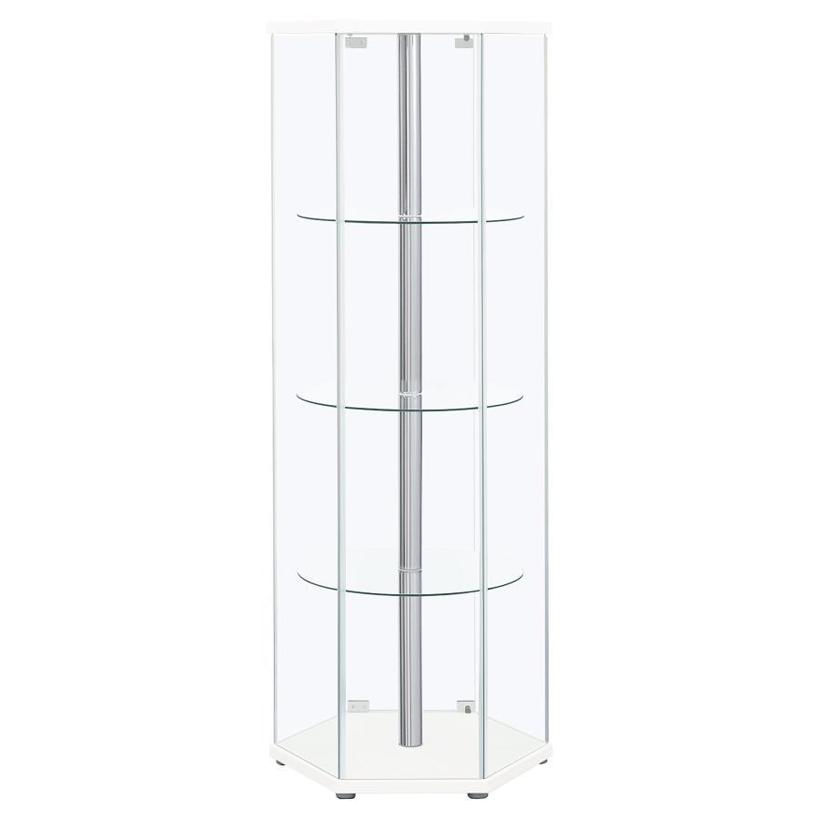 Zahavah - 4-Shelf Hexagonal Clear Glass Curio Cabinet