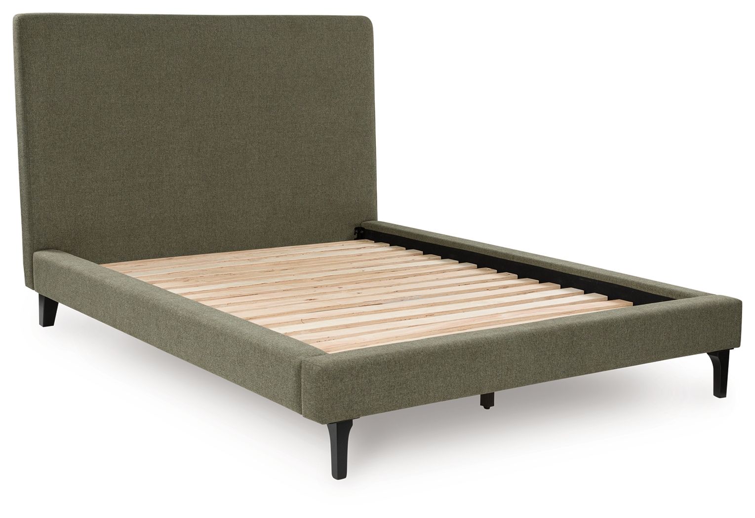 Chirason - Sage Green - Queen Upholstered Bed With Roll Slats
