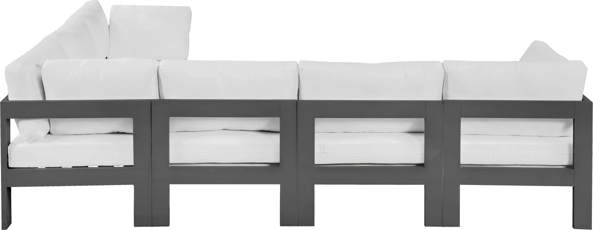 Nizuc - Outdoor Patio 6 Piece Modular Sectional With Gray Frame