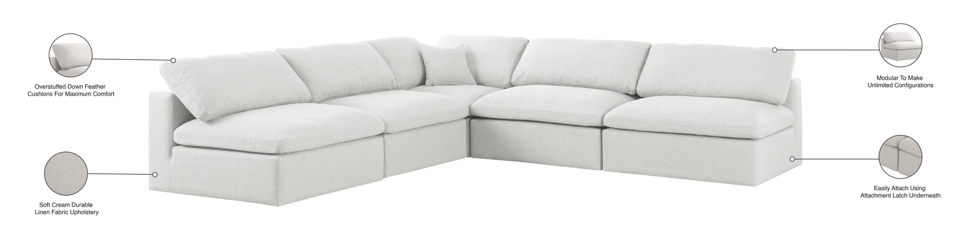 Serene - 5 Piece Modular Sectional