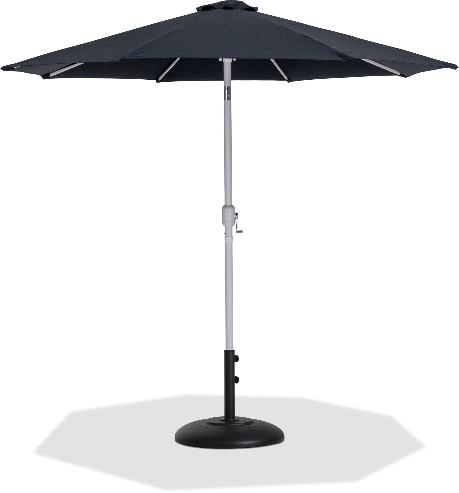 Fiji - Aluminum Patio Umbrella With Round Black And White Base