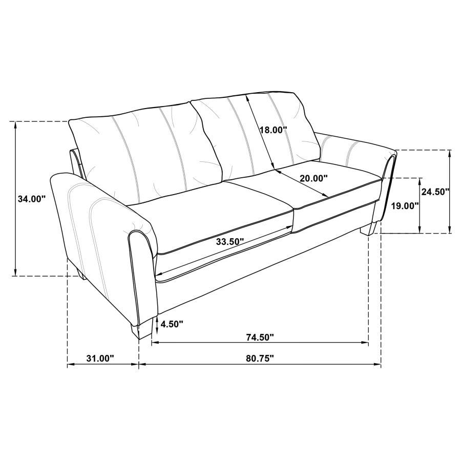 Davis - Upholstered Rolled Arm Sofa