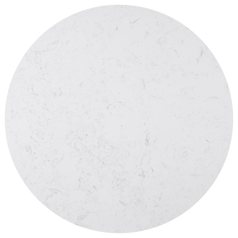 Sherry - Round Marble Top Dining Table - Rustic Espresso