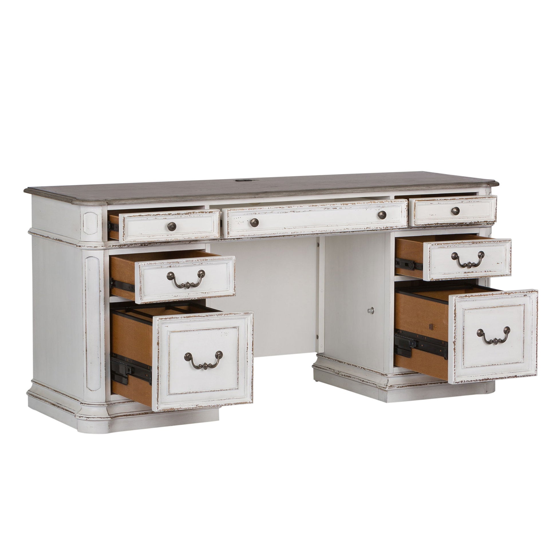Magnolia Manor - Credenza - White - Framed Drawers