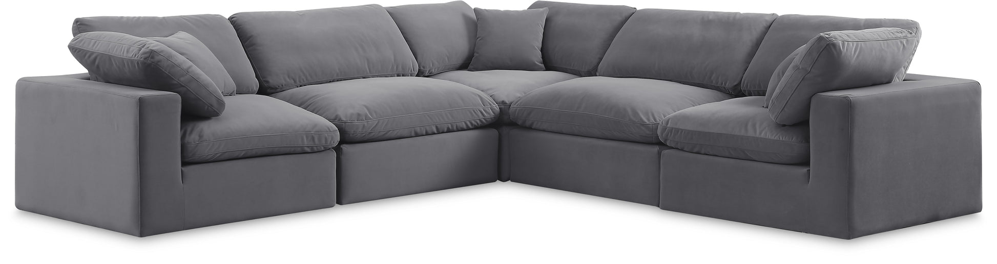 Comfy - 5 Piece Velvet Modular Corner Sectional
