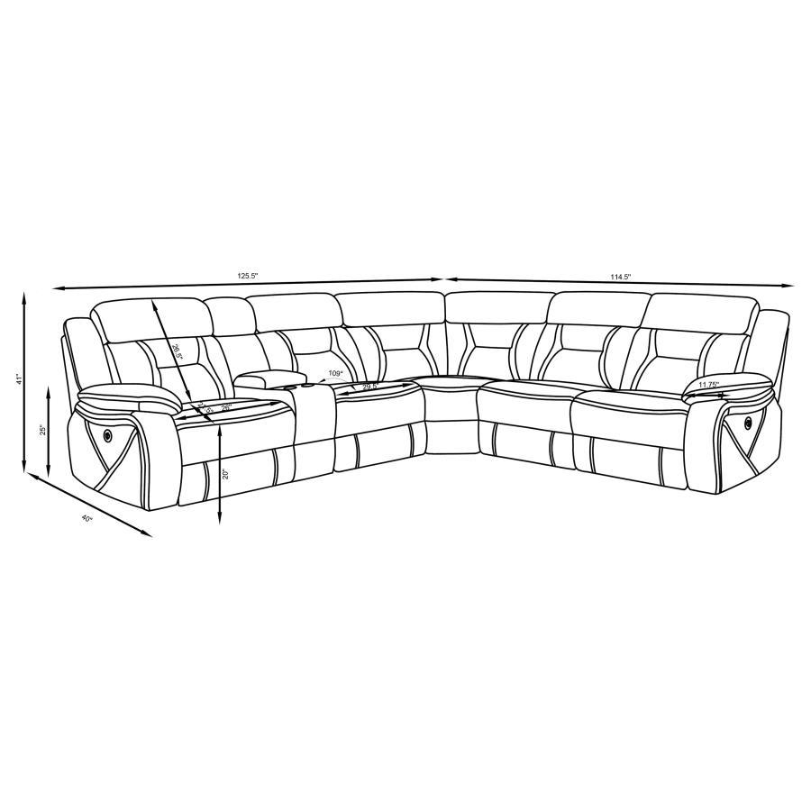 Higgins - Four-Piece Upholstered Power Sectional