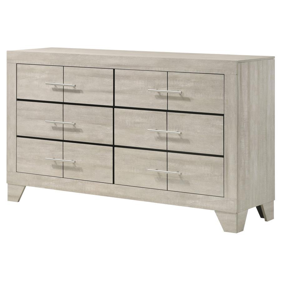 Trenton - 6-Drawer Bedroom Dresser - Rustic Cream