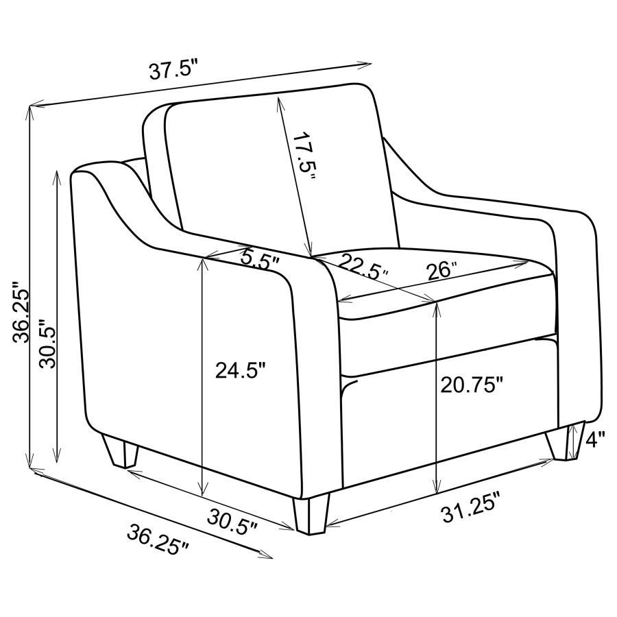Christine - Upholstered Sloped Arm Sofa Set