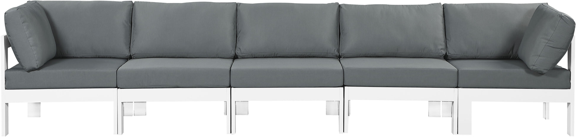 Nizuc - Outdoor Patio 5 Seat Modular Sofa With White Frame