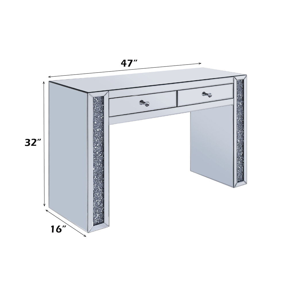 Noralie - Vanity Desk - Mirrored & Faux Diamonds
