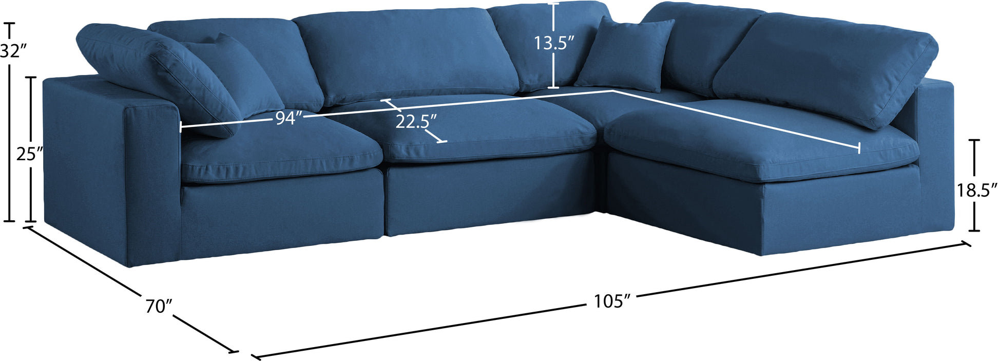 Plush - 4 Piece Modular Sectional