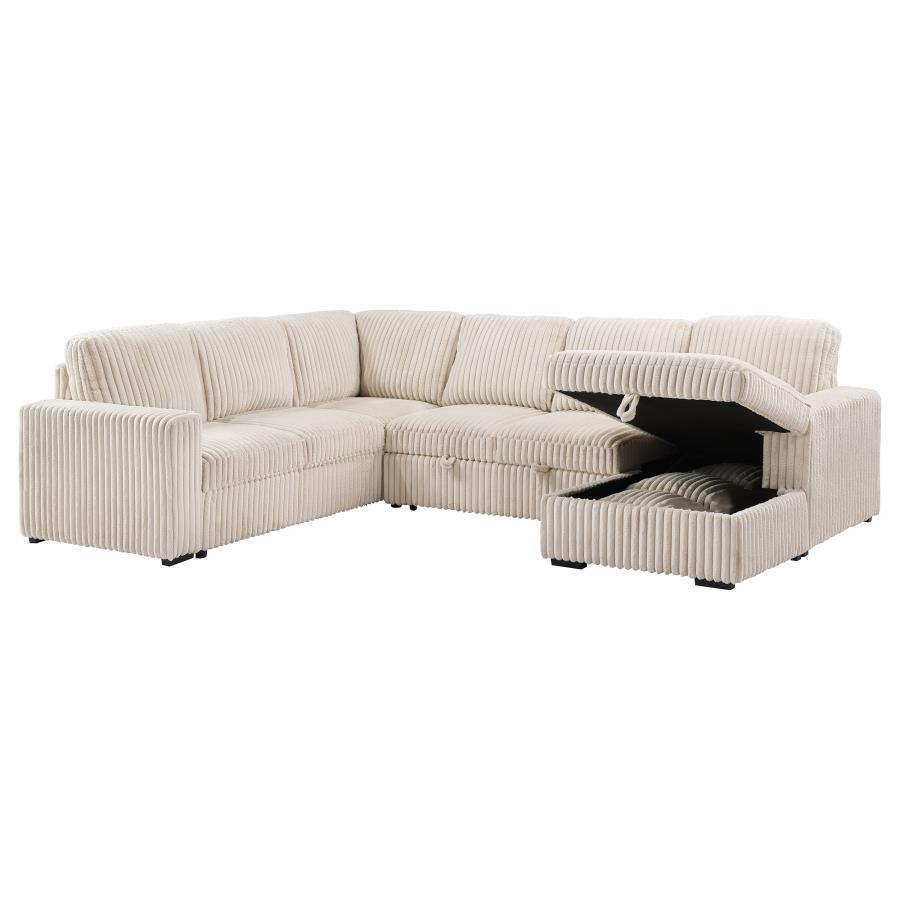 Devonshire - Sleeper Sectional Sofa Storage Chaise - Camel
