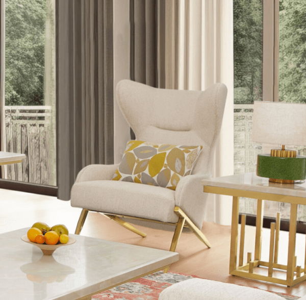 HD-3183 - Chair - Beige / Gold