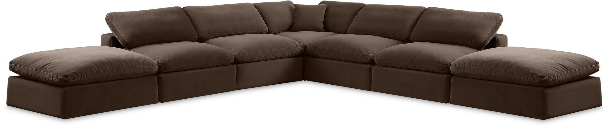 Comfy - 7 Piece Velvet Modular Corner Sectional