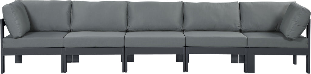 Nizuc - Outdoor Patio 5 Seat Modular Sofa With Gray Frame