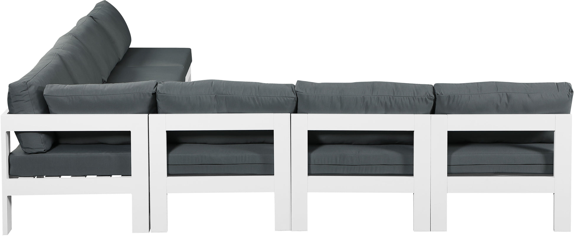 Nizuc - Outdoor Patio 7 Piece Modular Sectional With White Frame