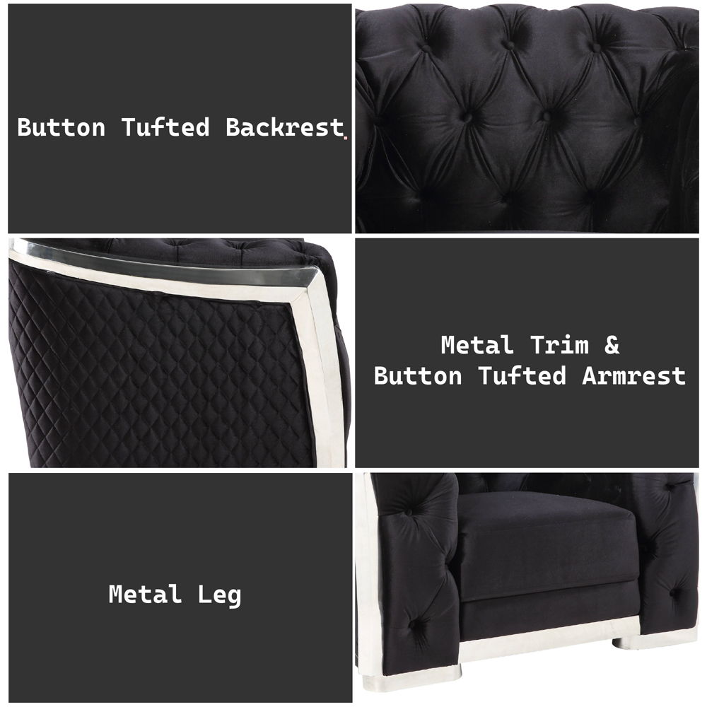 Pyroden - Chair - Black Velvet & Chrome Finish