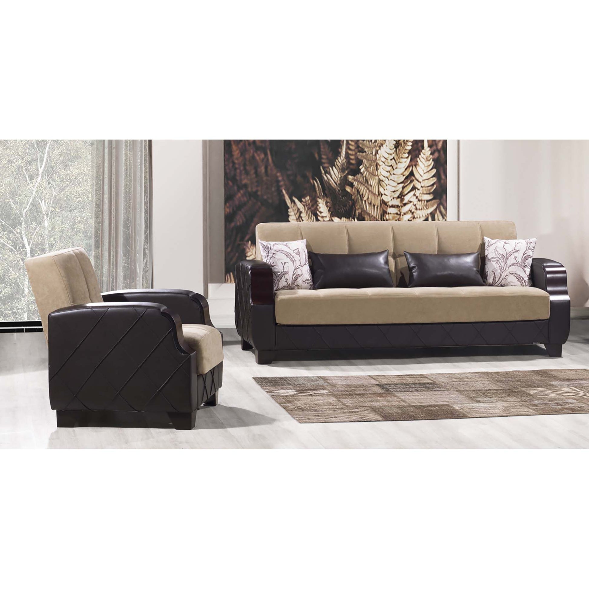 Ottomanson Molina - Upholstered Convertible Armchair With Storage