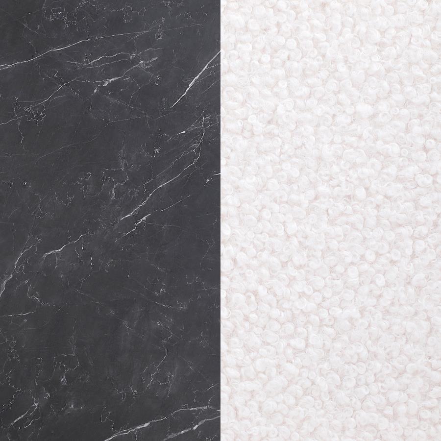 Camden - 5 Piece Round Faux Marble Top Dining Table Set - Black