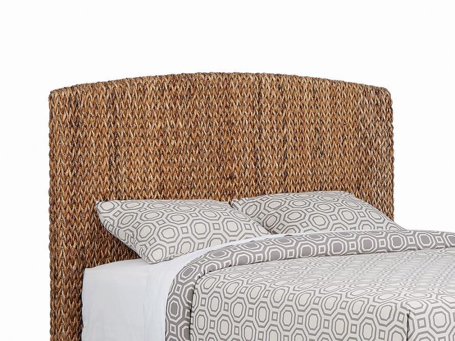 Laughton - Woven Banana Leaf Eastern King Headboard - Amber