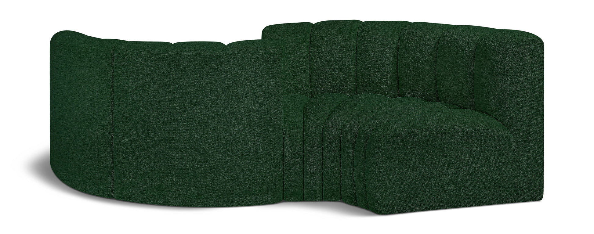 Arc - Boucle Fabric 4 Piece Curved Modular Sofa