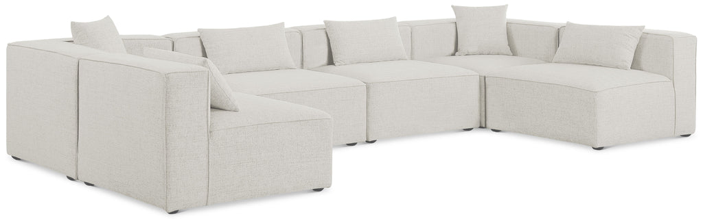 Cube - Linen 6 Piece Modular Armless Sectional