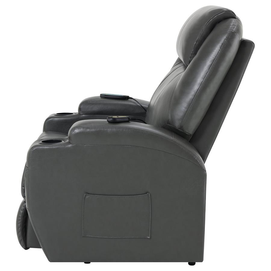 Sanger - Upholstered Power Lift Massage Recliner