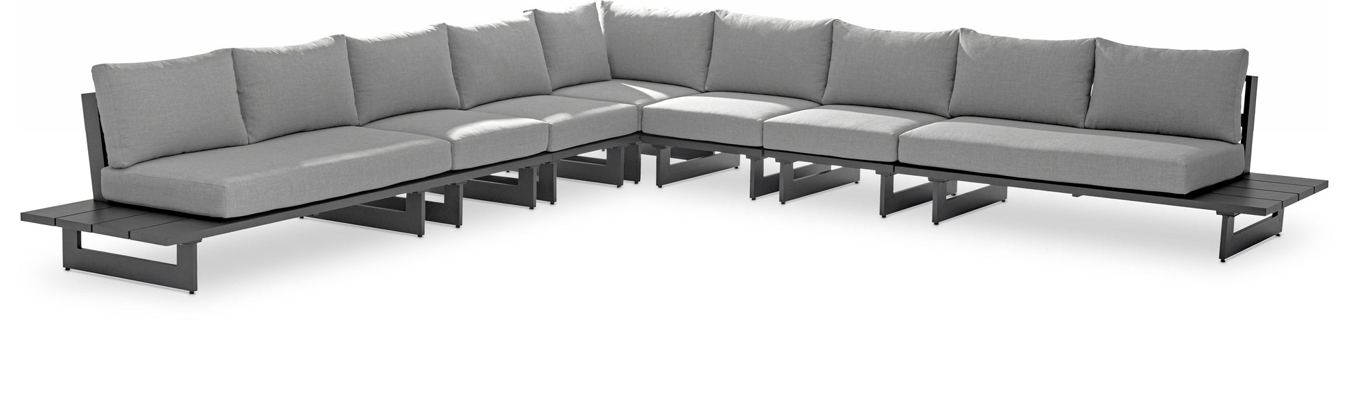 Maldives - 7 Piece Water Resistant Outdoor Patio Modular Sectional With Gray Base