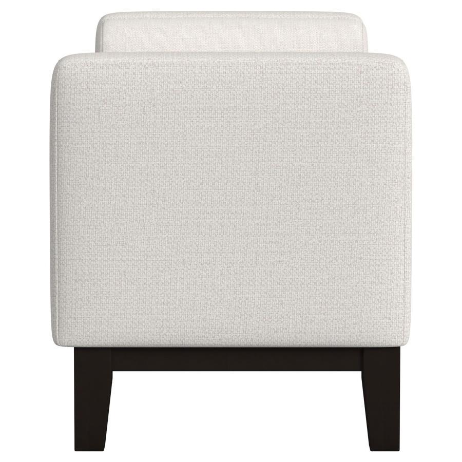Rosie - Upholstered Accent Bench With Armrests - Vanilla