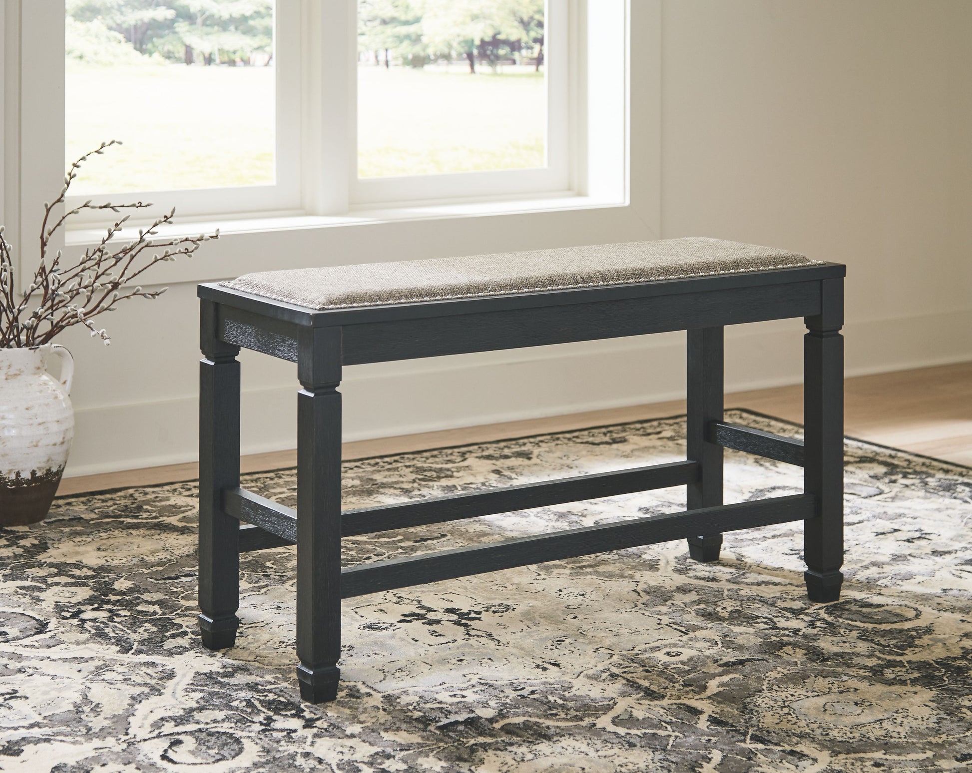 Tyler - Antique Black - DBL Counter UPH Bench