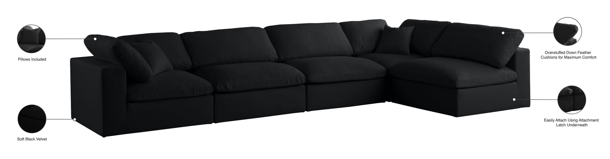 Plush - 5 Piece Modular Sectional