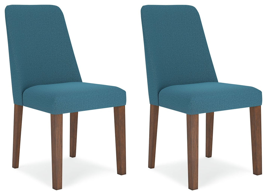 Lyncott - Blue / Brown - Dining Uph Side Chair (Set of 2)