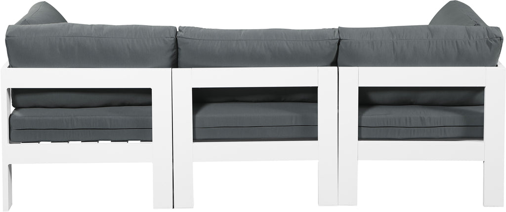 Nizuc - Outdoor Patio 3 Seat Modular Sofa With White Frame